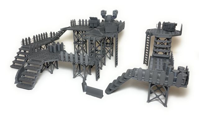 Escenografía industrial 28mm 40k plataformas