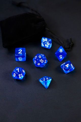 Set 7 Dadi Blu Cristallini Dadi Dados Azul D&D dnd