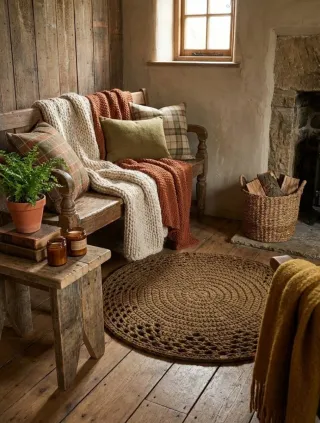 Alfombra de ganchillo 92 cm de diámetro