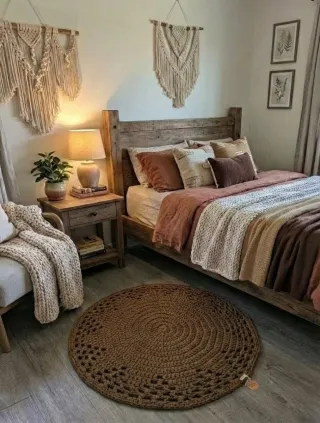 Alfombra de ganchillo 92 cm de diámetro