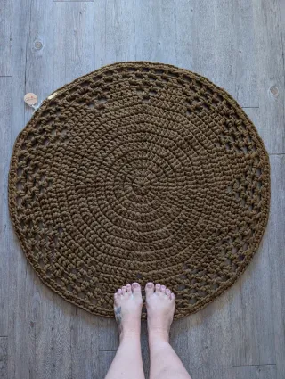 Alfombra de ganchillo 92 cm de diámetro