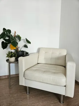 Sillón/Sofá Ikea landskrona blanco piel