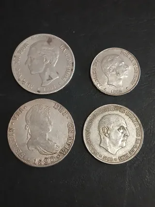 4 Monedas Españolas de Plata