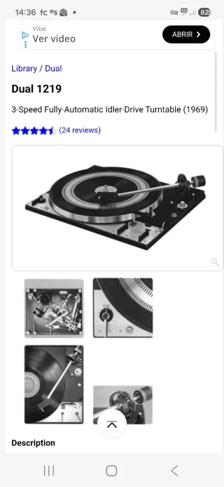 Icónico tocadiscos Dual 1219 como nuevo