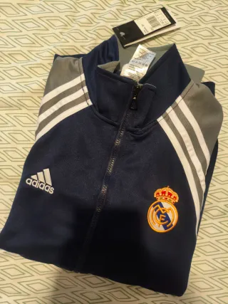 Chaqueta Real Madrid Adidas Azul y Gris