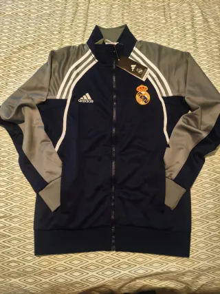 Chaqueta Real Madrid Adidas Azul y Gris