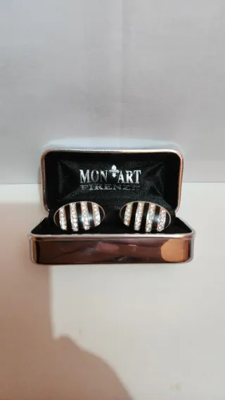 Gemelos Mon Art Negros y Plateados