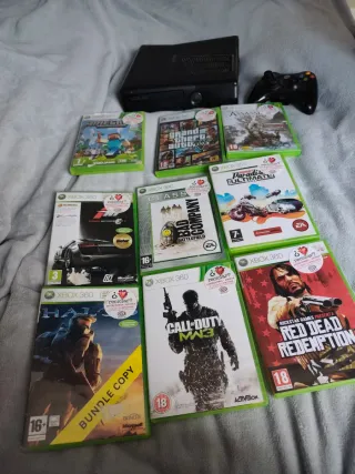 Xbox 360 Slim + 9 juegos + mando