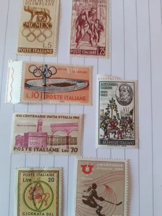 7 Francobolli Italiani 1960-1966