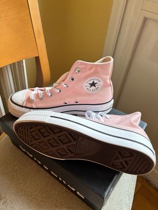 Converse plataforma rosa