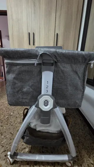 Mini cuna colecho gris nueva