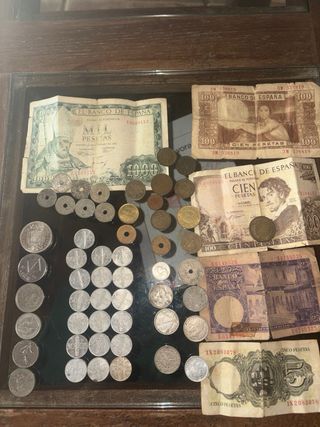 Lote Monedas y Billetes Antiguos