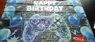 Striscione Compleanno Videogiochi 100x150