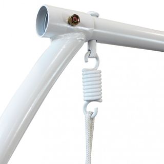 Dondolo 2 Posti Giardino in Metallo Bianco Wicker