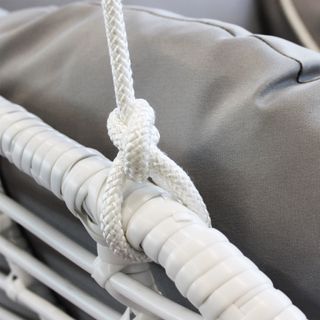 Dondolo 2 Posti Giardino in Metallo Bianco Wicker