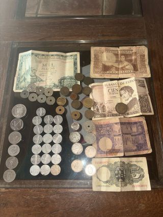 Lote Monedas y Billetes Antiguos