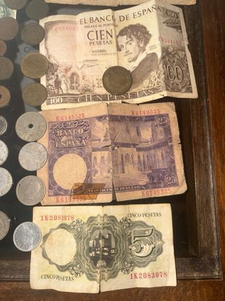Lote Monedas y Billetes Antiguos