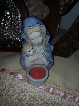 Madonna con bambino porta candela