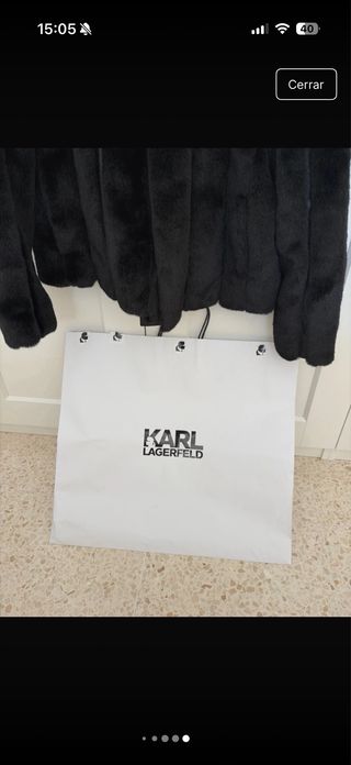 Abrigo pelo Karl Lagerfeld negro