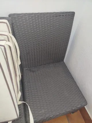 Mesa y Sillas Exterior Ratán y Cristal