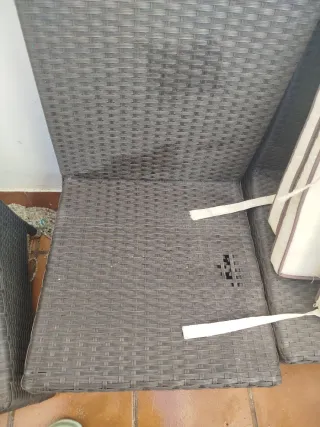 Mesa y Sillas Exterior Ratán y Cristal