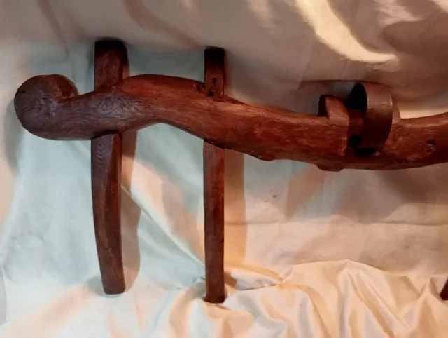 ANTIGUO YUGO DE MULA ARADO MADERA ORIGINAL COLECCl