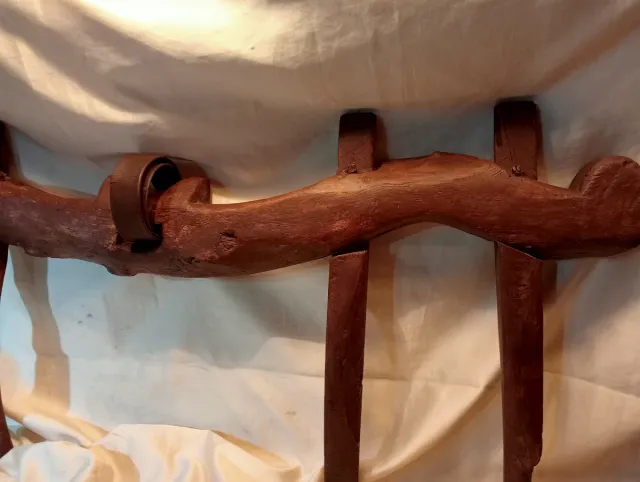 ANTIGUO YUGO DE MULA ARADO MADERA ORIGINAL COLECCl