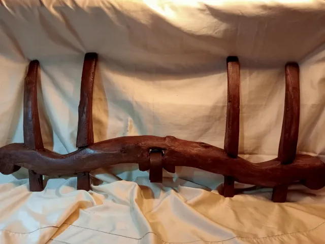 ANTIGUO YUGO DE MULA ARADO MADERA ORIGINAL COLECCl