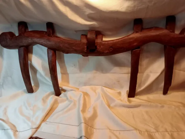 ANTIGUO YUGO DE MULA ARADO MADERA ORIGINAL COLECCl