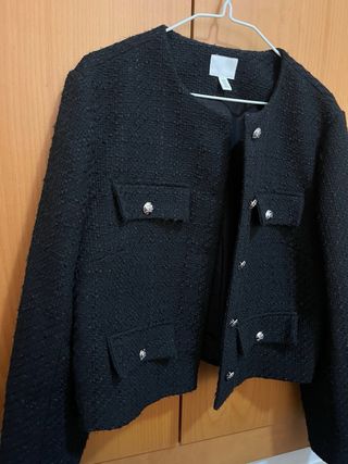 Chaqueta Tweed H&M Estilo Chanel Talla M