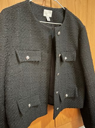 Chaqueta Tweed H&M Estilo Chanel Talla M