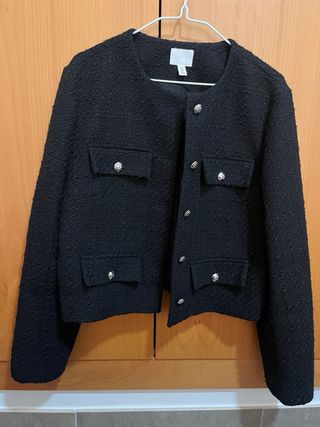 Chaqueta Tweed H&M Estilo Chanel Talla M