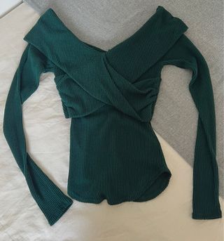 Top verde punto cruzado Talla XS