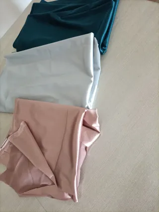 3 scampoli tessuto raso poliestere