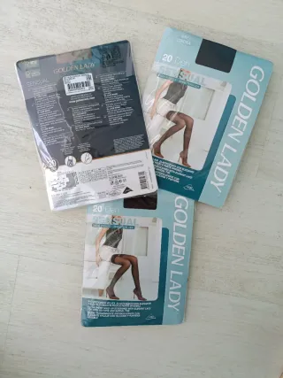 Medias Golden Lady Sensual 20 Den. 2 U. Gris+ beig