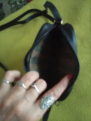 Borsetta tracolla vera pelle nera vintage