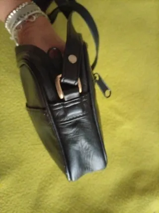 Borsetta tracolla vera pelle nera vintage