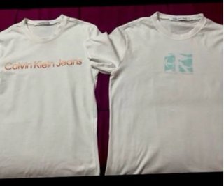 Lote 2 Camisetas CK Jeans Talla S/M Blancas