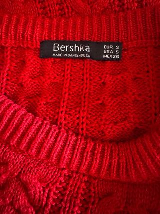 Jersey Bershka Algodón Rojo Obersize (holgado)