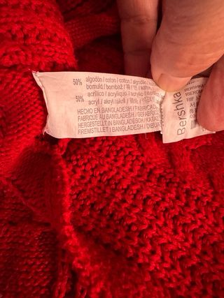 Jersey Bershka Algodón Rojo Obersize (holgado)