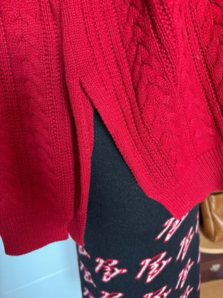 Jersey Bershka Algodón Rojo Obersize (holgado)