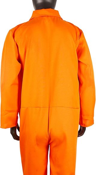 Disfraz de prisionero naranja para hombre, disfraz
