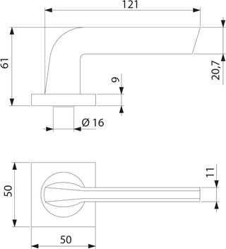 Emuca - Manetas para puertas de interior, juego de