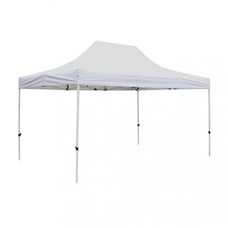 Gazebo Bianco 3x4,5 m Pieghevole Acciaio Telo PVC