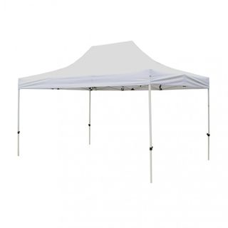 Gazebo Bianco 3x4,5 m Pieghevole Acciaio Telo PVC