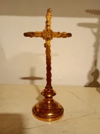 Crucifijo de mesa altar xix