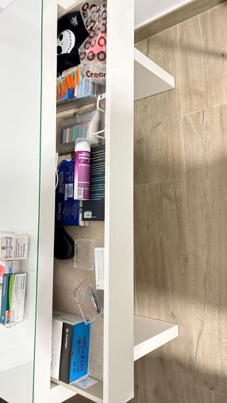 Mesa tocador blanca con cristal