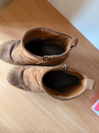 Botines ante tacón plataforma marrones talla 36