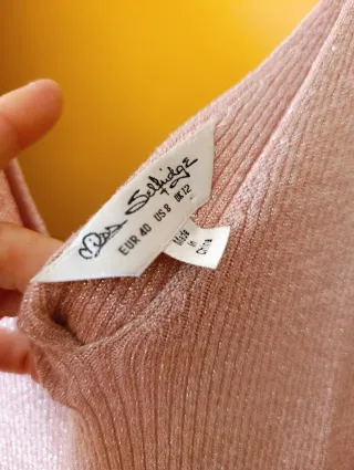 Jersey Rosa Escote V Talla 40 Material: Viscosa