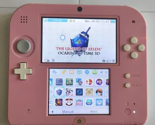 Nintendo 2DS Rosa y Blanca + 3 juegos fisicos